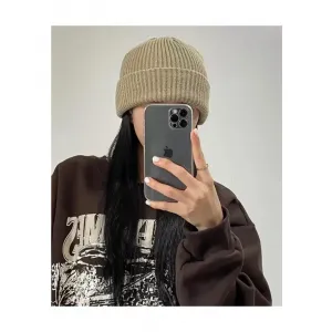 니트 골지 비니 연베이지 새상품